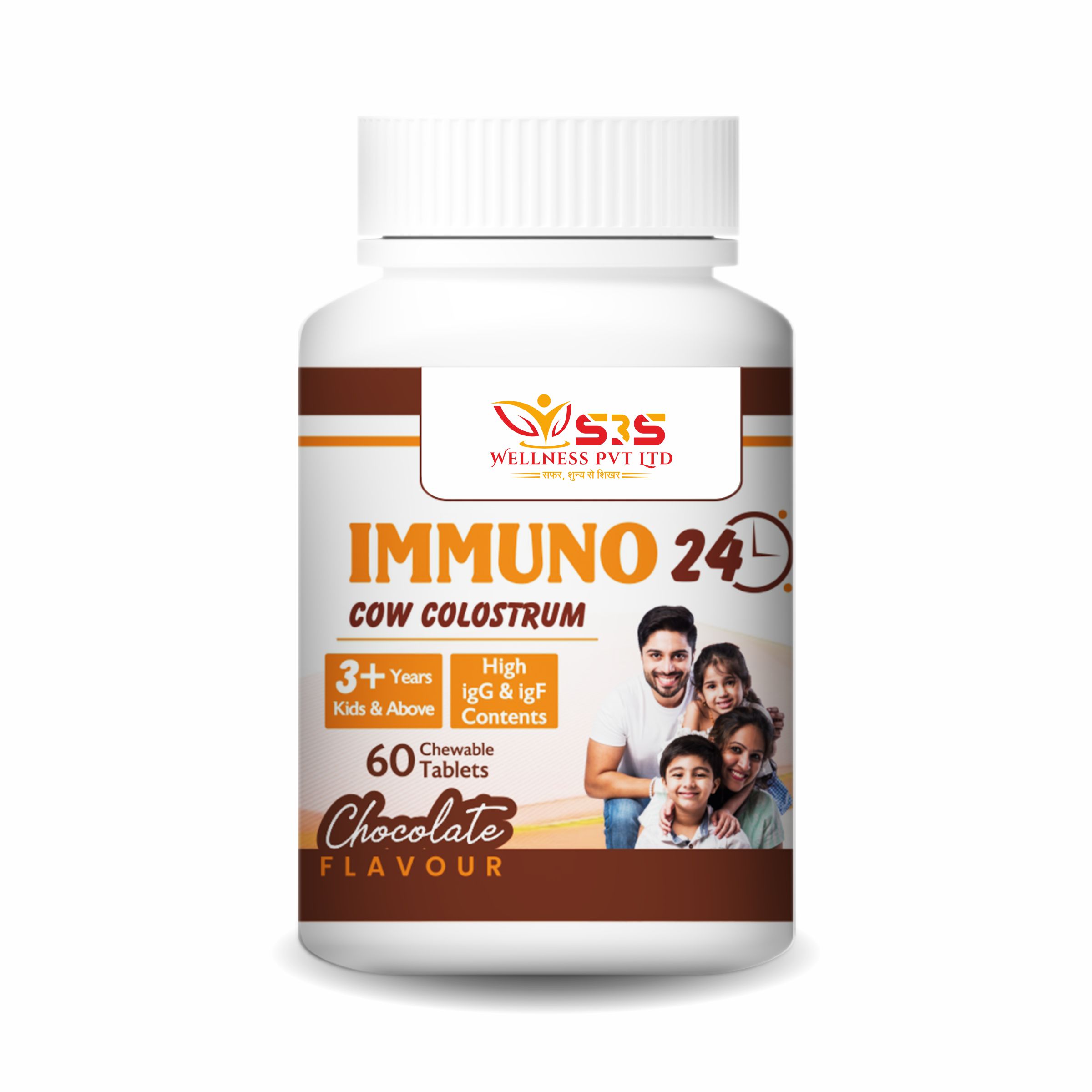 Immuno 24 Cow Tablets Colostrum Chocolate flavor